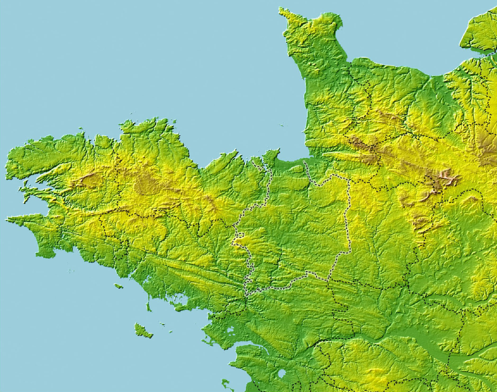 massif armoricain carte géographique