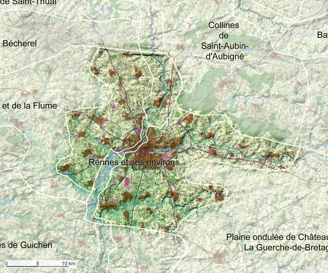 Carte de localisation de l'unité de paysage "Rennes et ses environs"