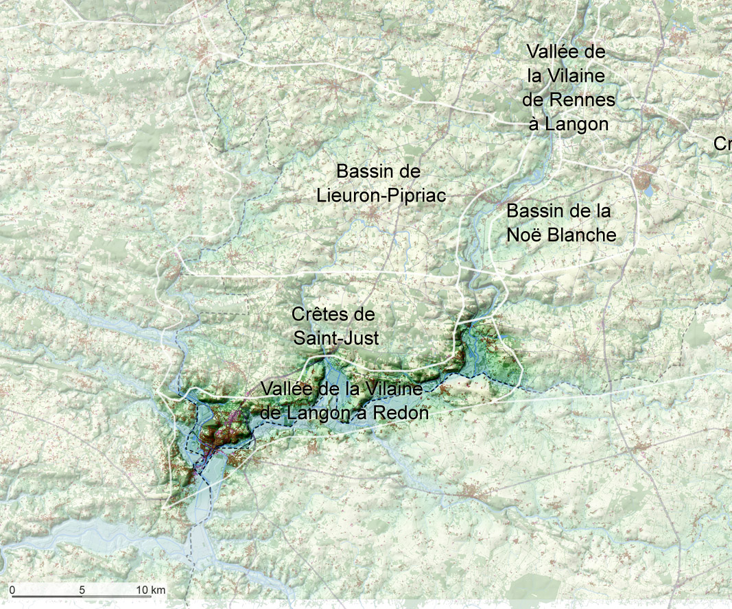 Localisation de l'unité de paysage "Vallée de la Vilaine de Langon à Redon"