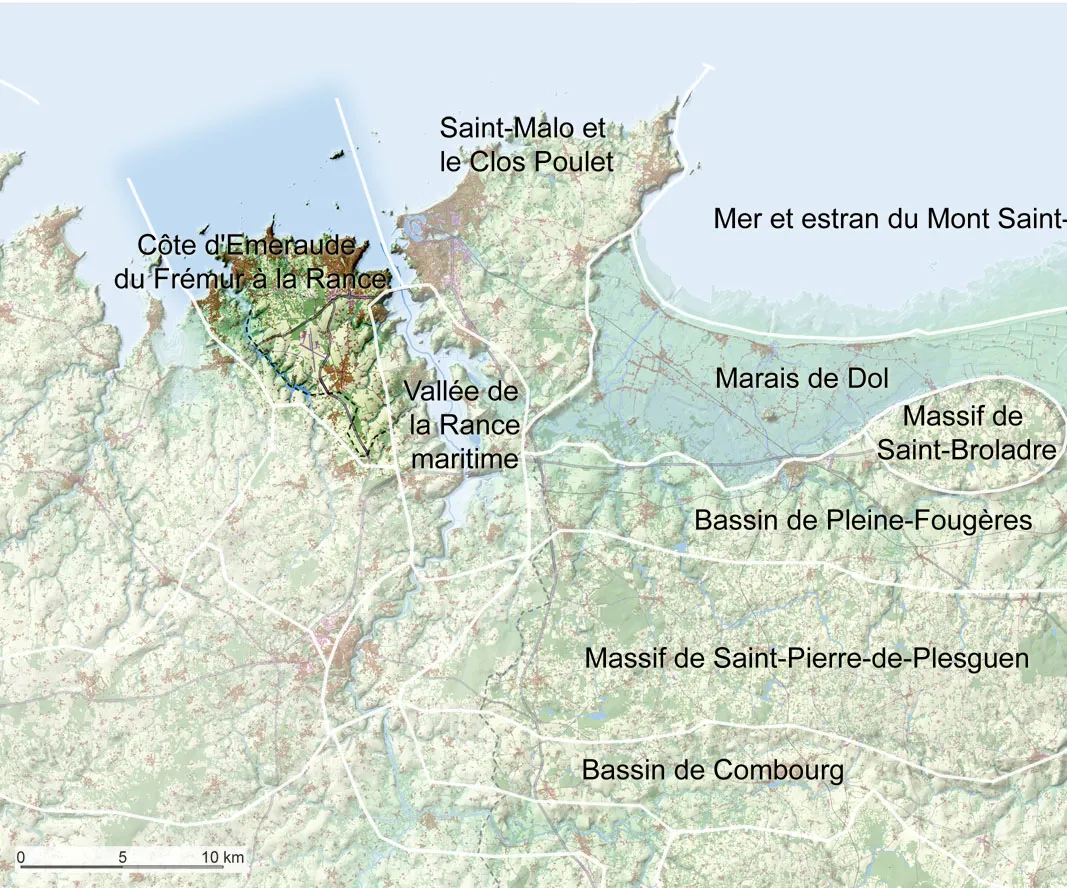 Carte de la Côte d'Emeraude du Frémur à la Rance