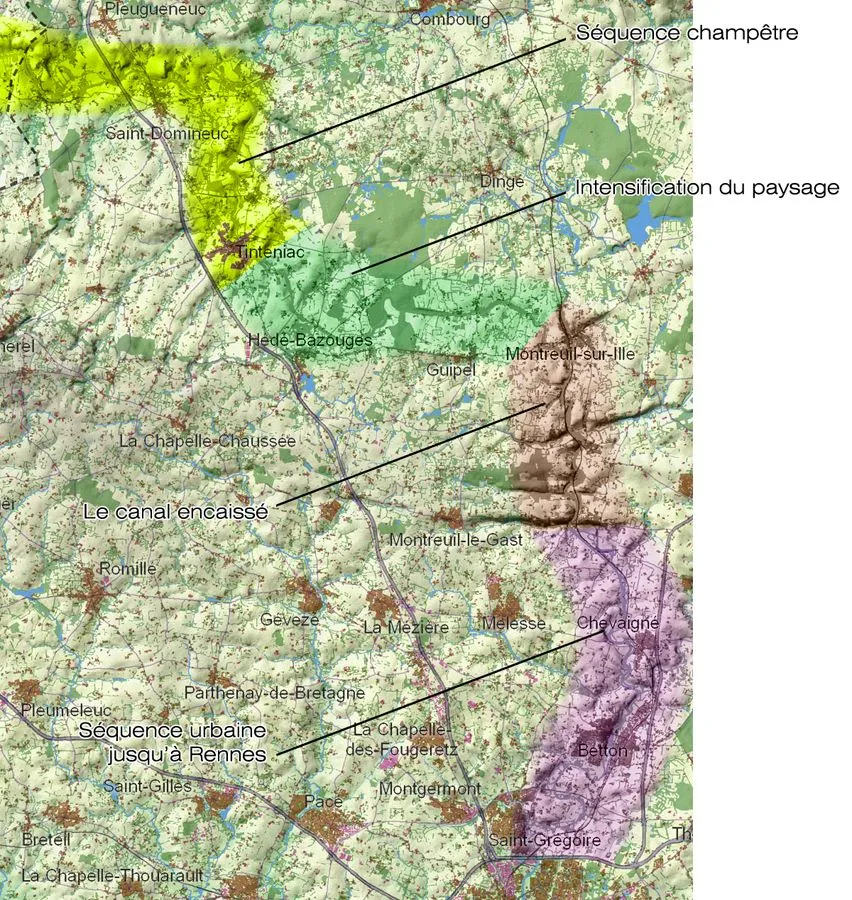 Carte des séquences paysagères du canal